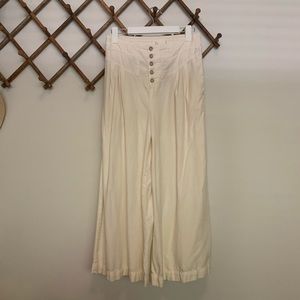 Wide leg white Anthro pants